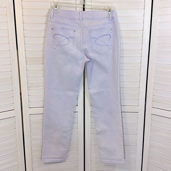 Chico's Jeans Size 0.5 (6) Platinum Stretch Girlfriend Purple Slim Ankle - Picture 6 of 16